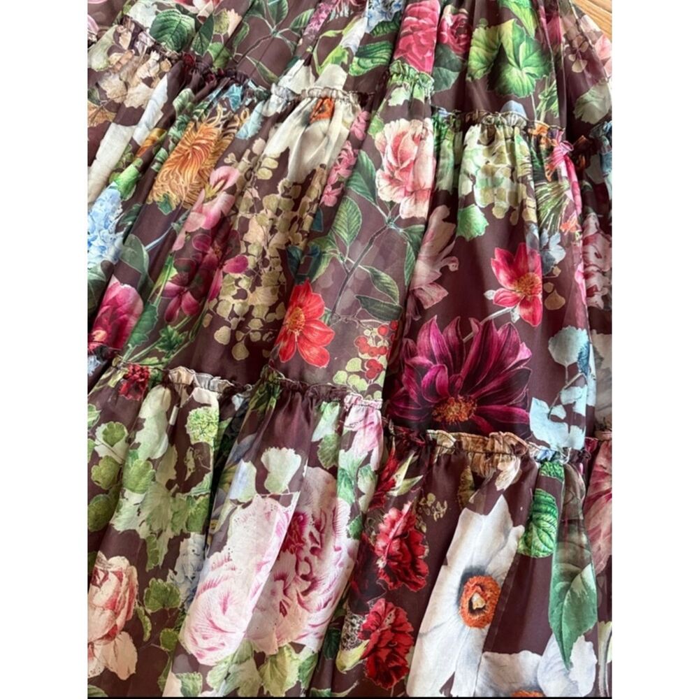 New Anthropologie BHLDN Isabella Tiered Square-Neck A-Line Midi Dress Sise 16W - Picture 3 of 5